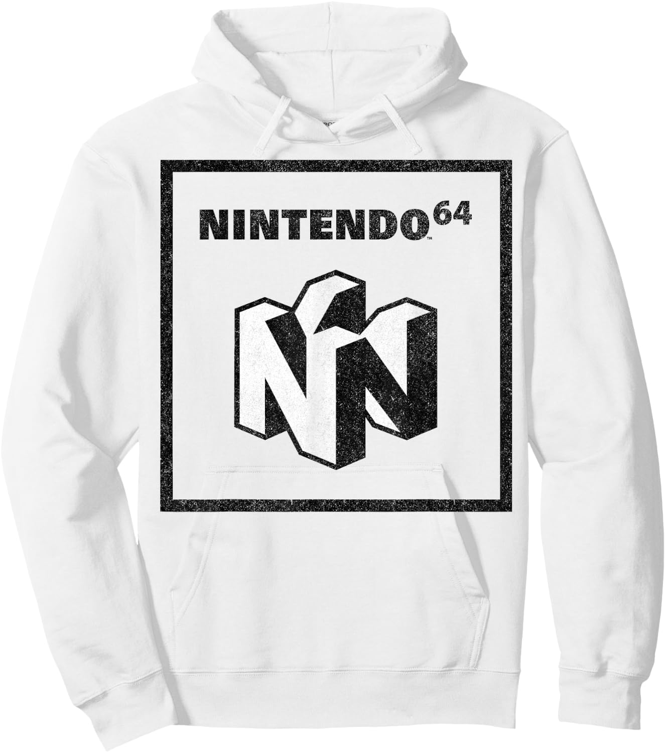 Nintendo 64 Logo Black & White Element Graphic Hoodie - Hoodie | White