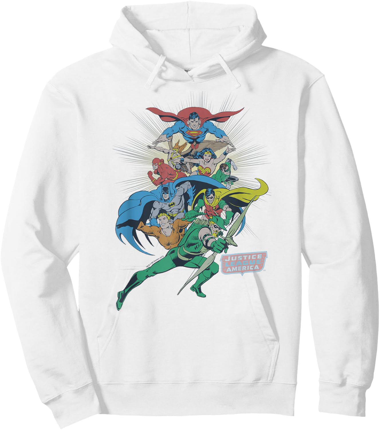 DC Comics Justice League In League , Women, Adult, Grey, Small, Short Sleeve Hoodie - Hoodie | White