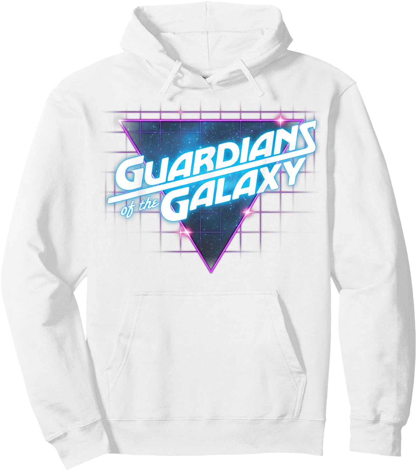 Marvel Guardians of The Galaxy Vintage Grid Neon Logo Hoodie - Hoodie | White