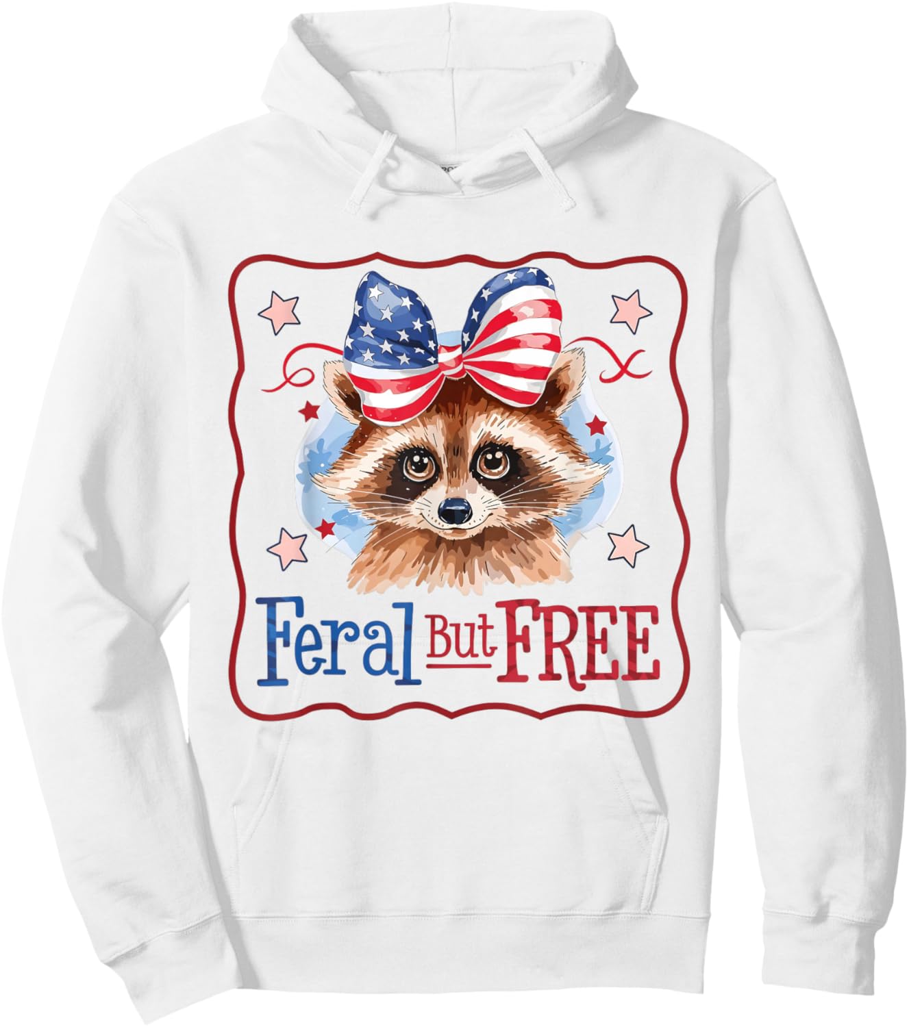 Feral But Free Raccoon Adventure Hoodie - Hoodie | White