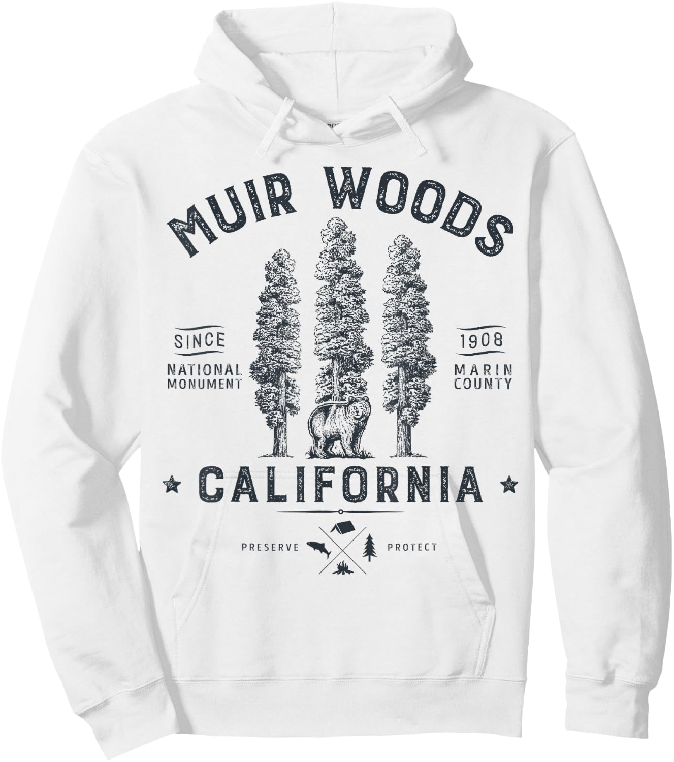Muir Woods National Monument T Shirt California Redwood Park Hoodie - Hoodie | White