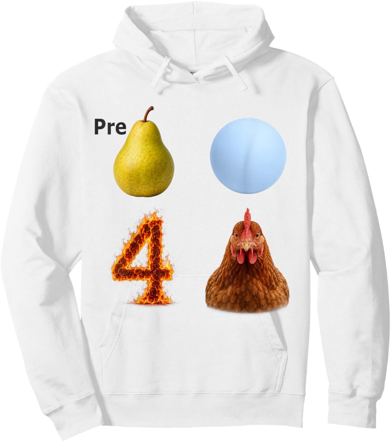 Pre Pear Uranus 4 Chicken Funny Meme Hoodie - Hoodie | White