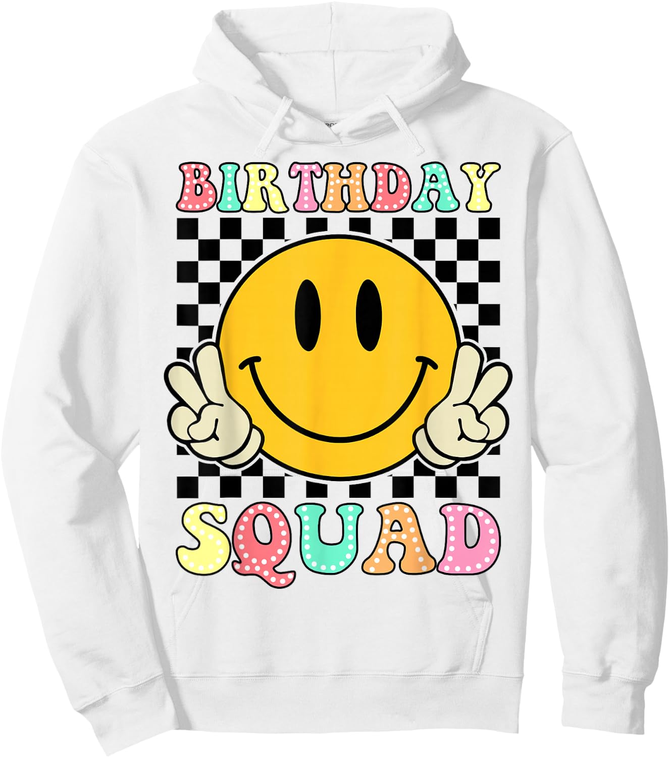 Birthday Squad Groovy Matching Family Birthday Squad Hoodie - Hoodie | White