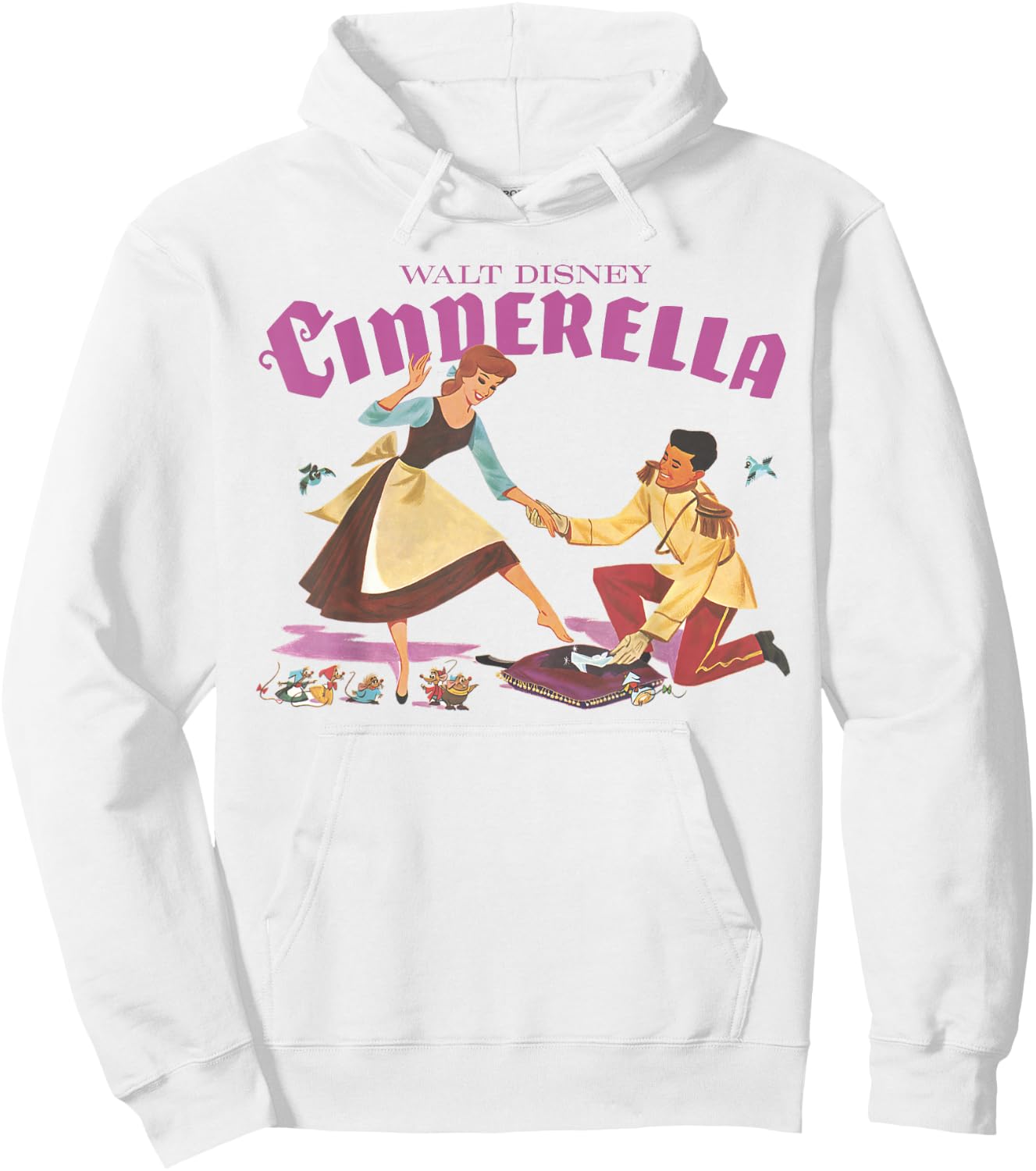 Disney Cinderella Shoe Fitting Title Logo Hoodie - Hoodie | White