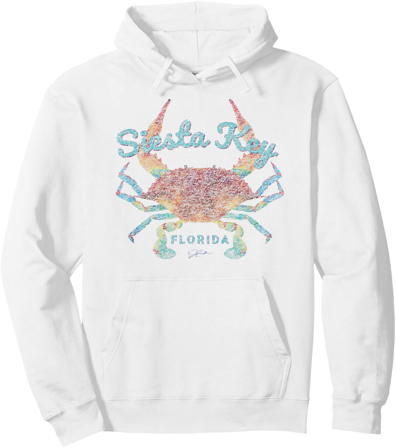 JCombs: Siesta Key, FL, Blue Crab Hoodie - Hoodie | White