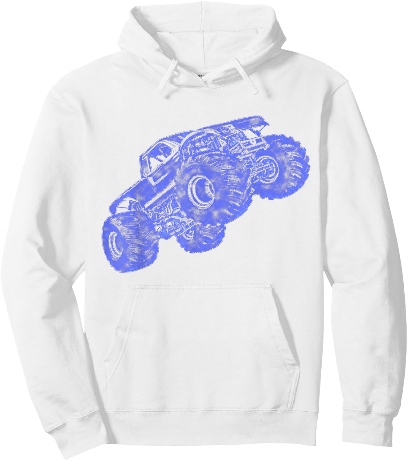 Monster Truck Ink Style Design Monster Truck Hoodie - Hoodie | White
