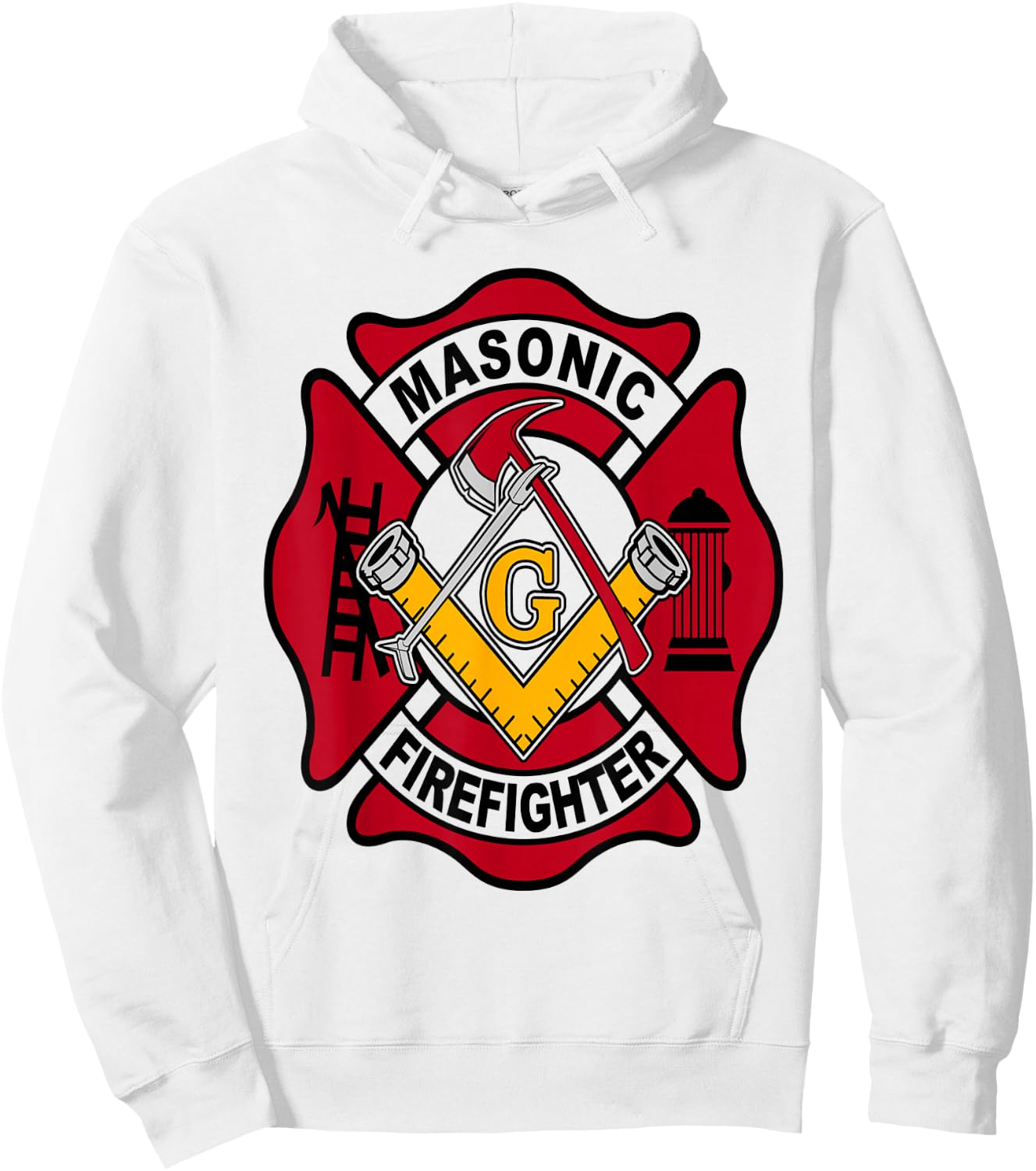 Masonic Firefighter Hoodie - Hoodie | White