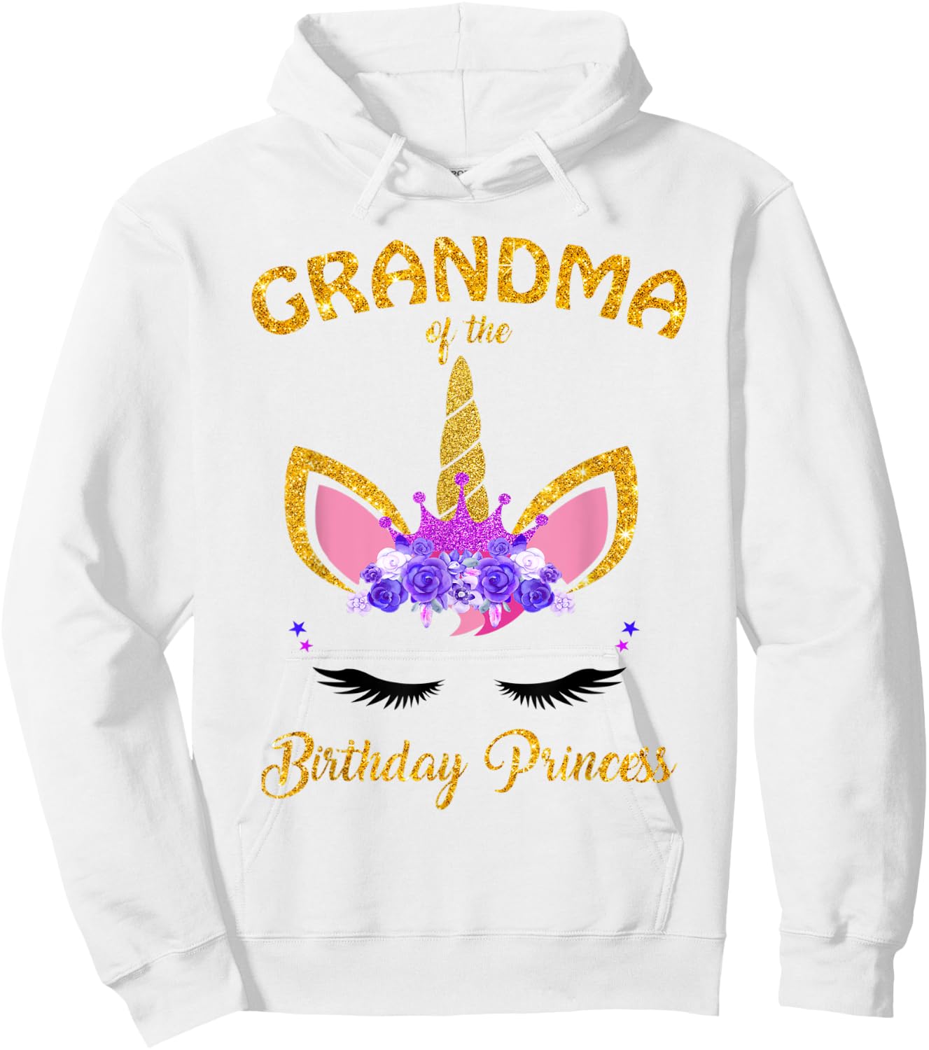Grandma of the Birthday Princess Unicorn Girl T Shirt Outfit Hoodie - Hoodie | White