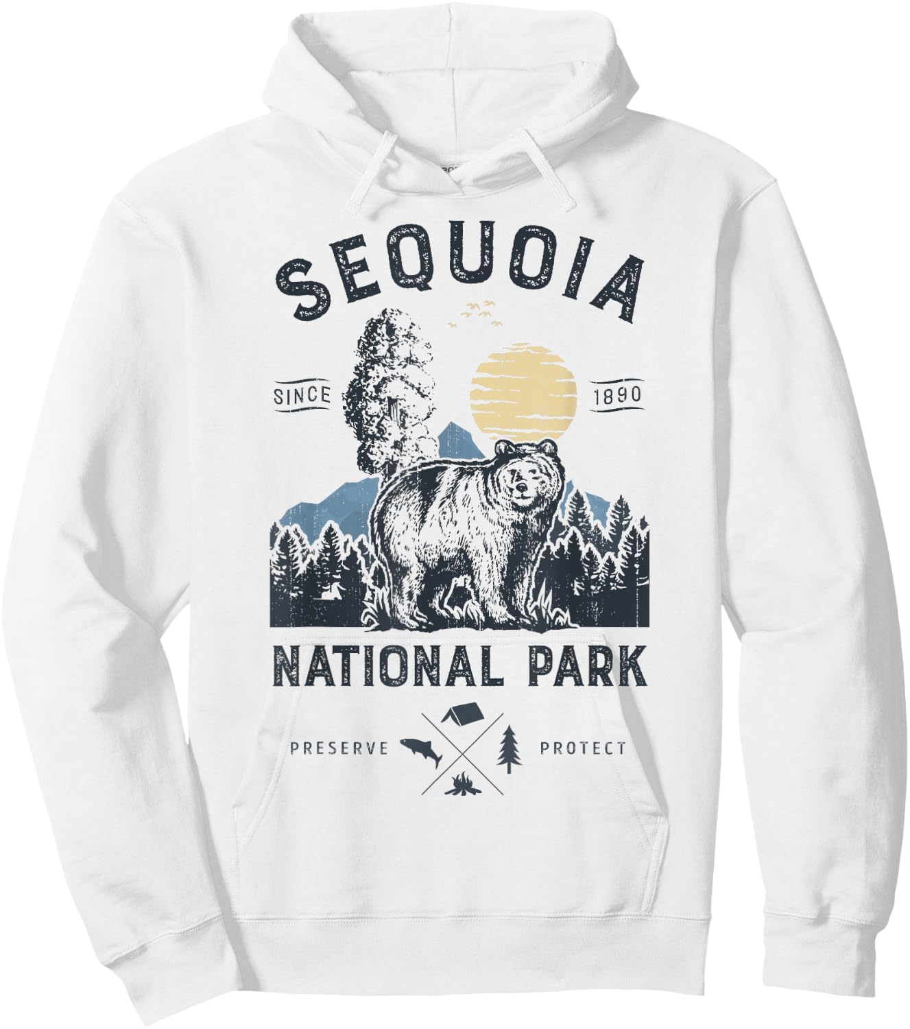 Sequoia National Park T Shirt Vintage California Bear Gifts Hoodie - Hoodie | White