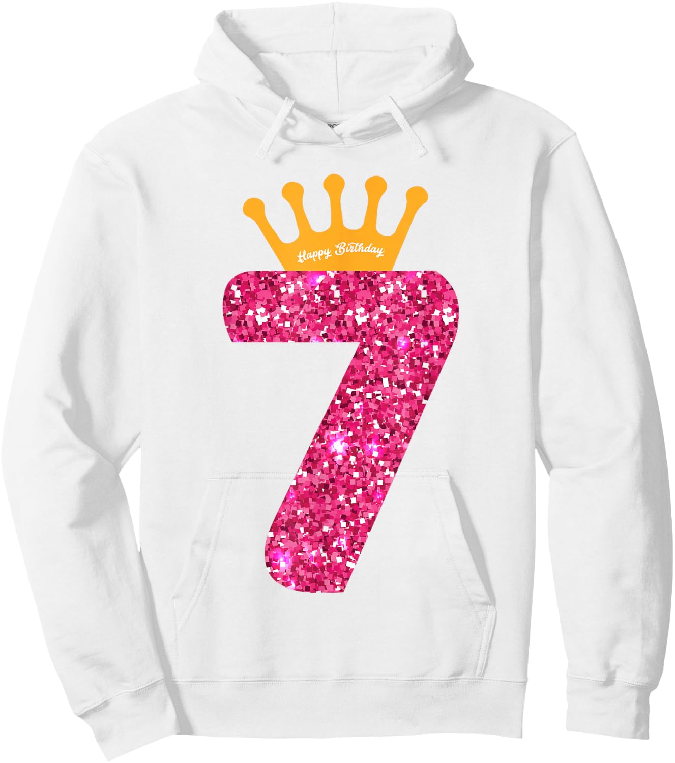 Happy Birthday Girls 7th Party 7 Years Old Bday Hoodie - Hoodie | White