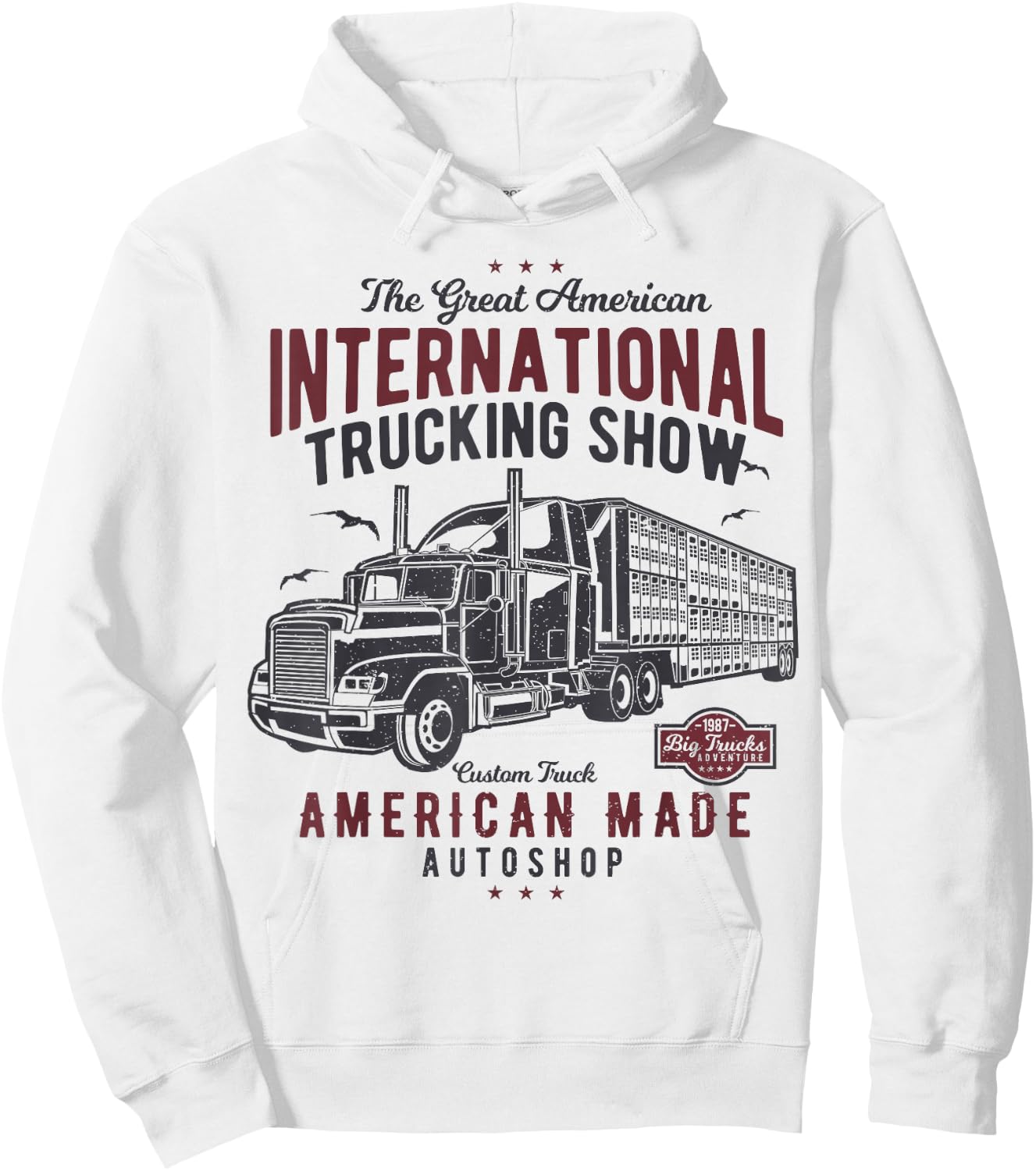 Big Truck Semi (shirt for truck driver) Hoodie - Hoodie | White