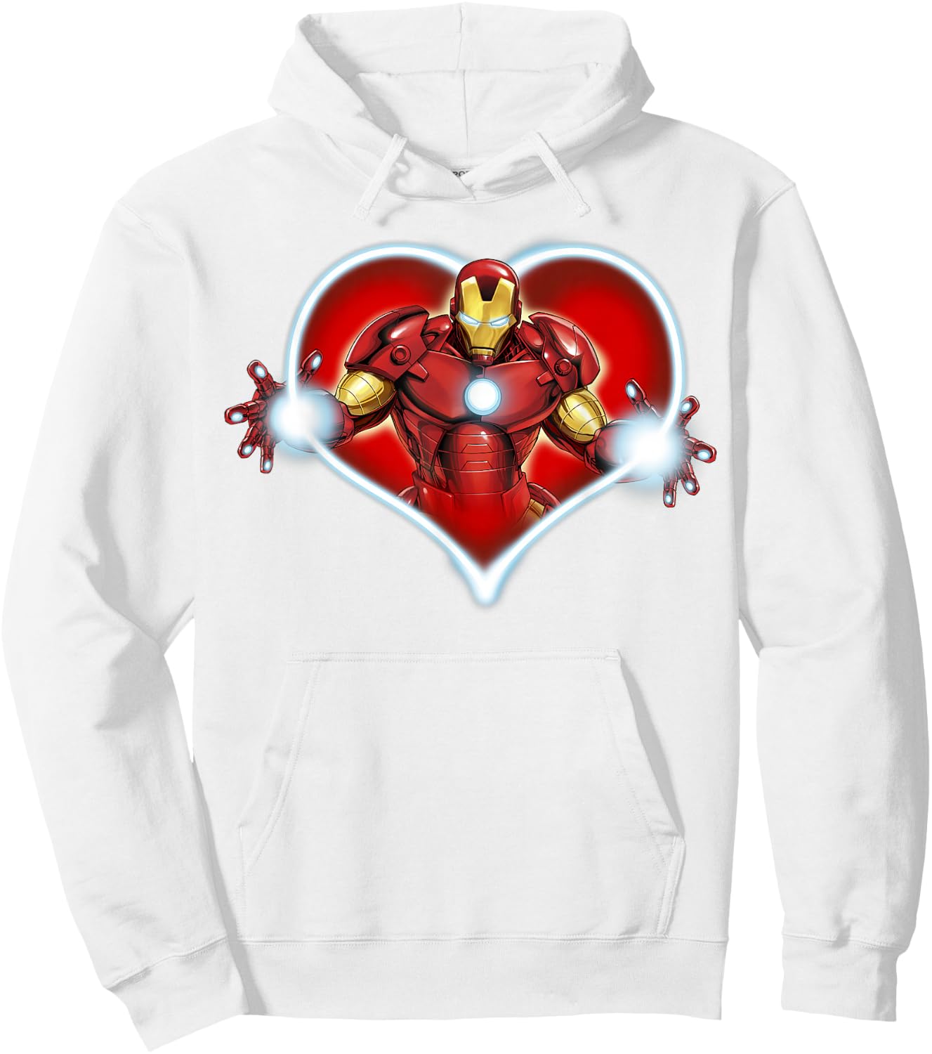 Marvel Iron Man Heart Blaster Glow Valentine Graphic Hoodie - Hoodie | White