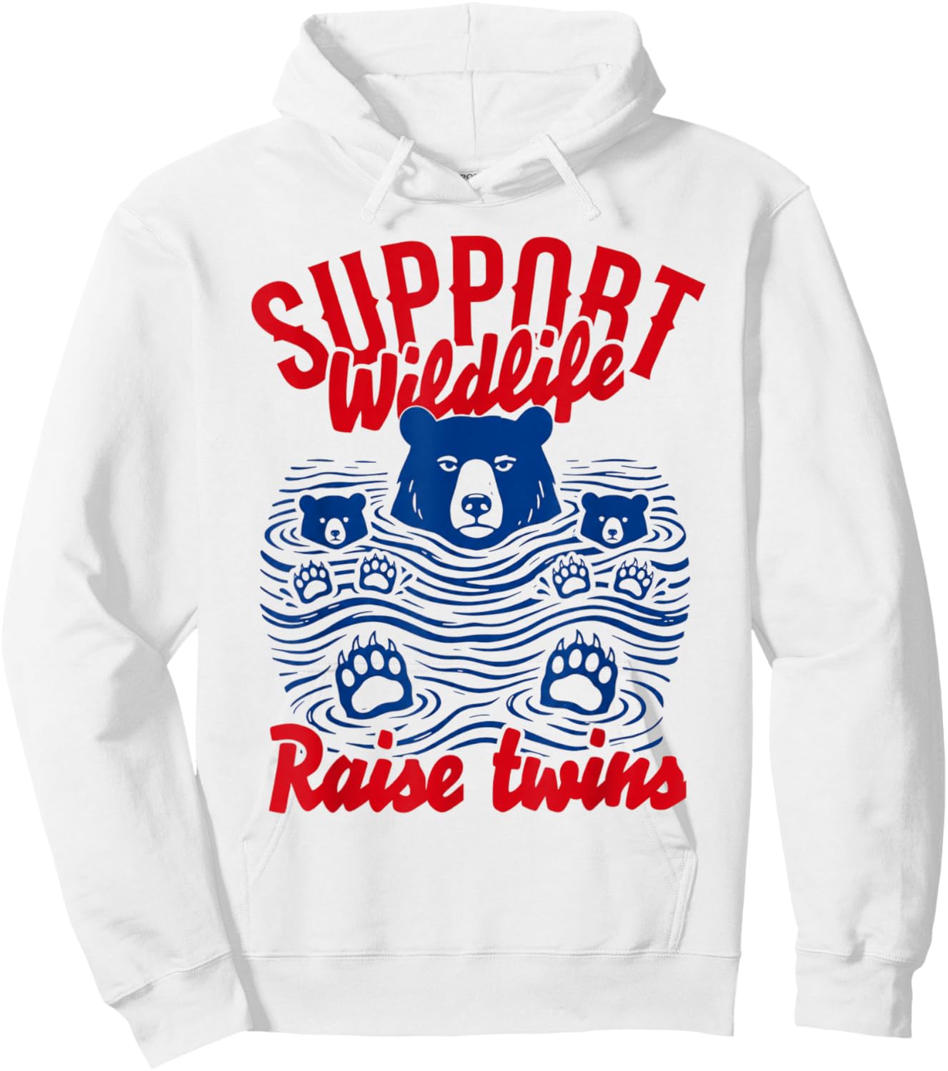 Support Wildlife Raise Twins Hoodie - Hoodie | White