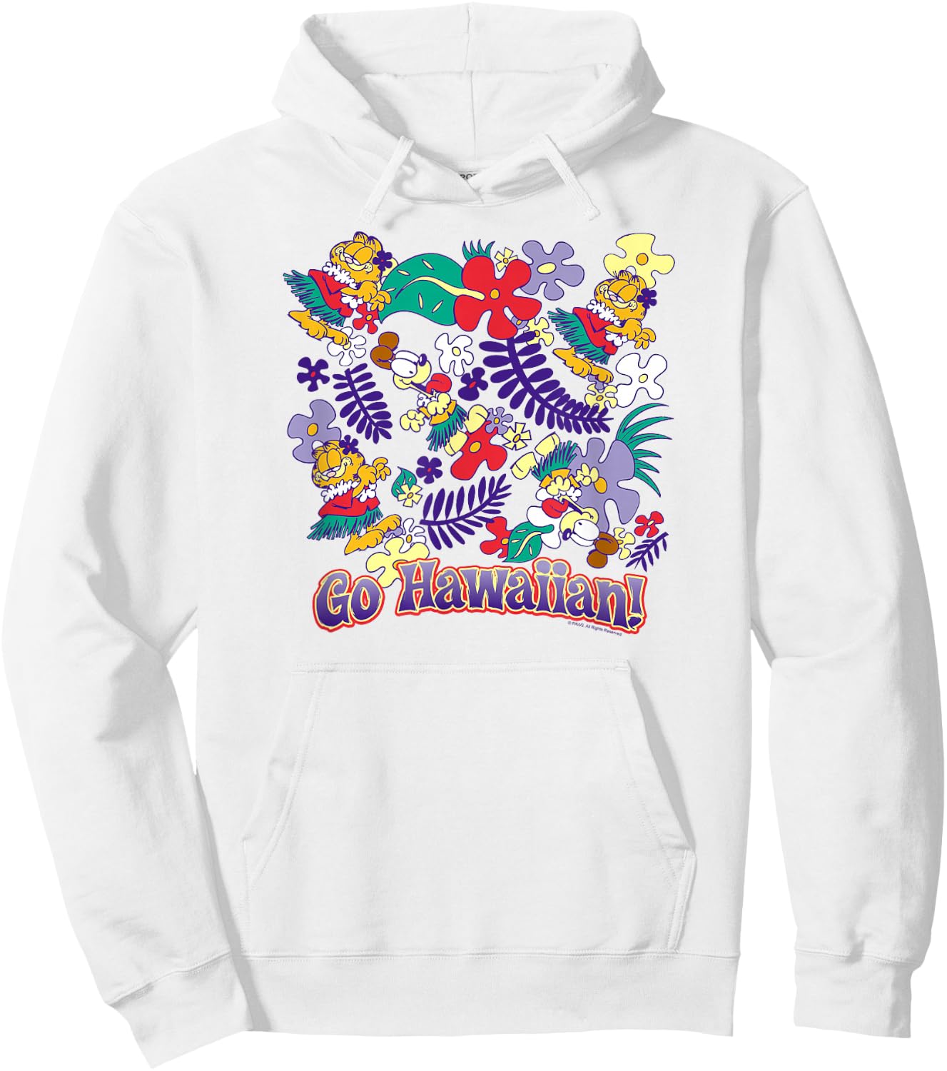 Garfield Go Hawaiian Hoodie - Hoodie | White