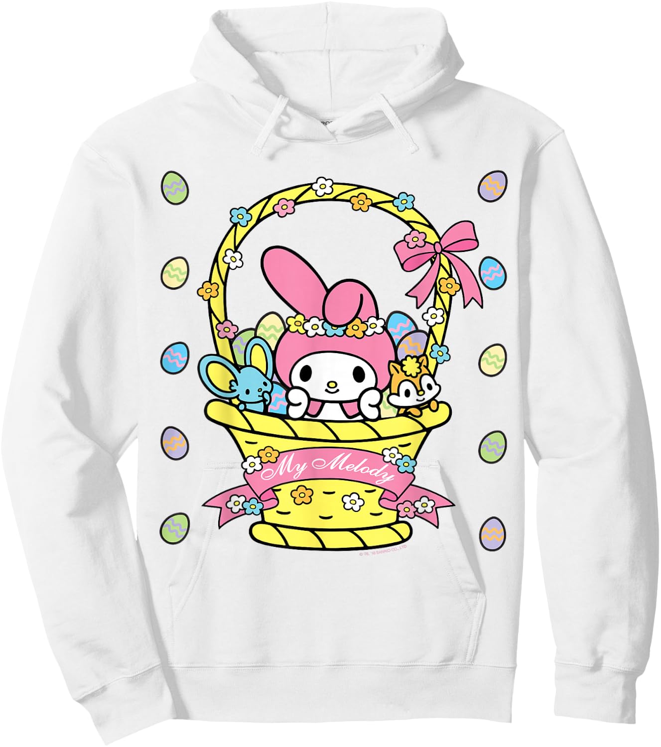 My Melody Logo Happy Easter Shirt Hoodie - Hoodie | White