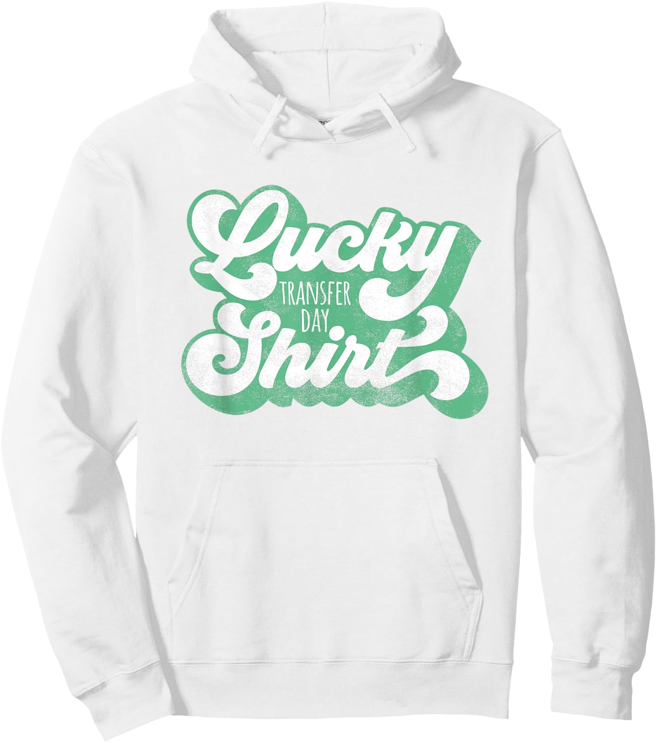 IVF - Lucky Transfer Day - Lightly Distressed Green Hoodie - Hoodie | White