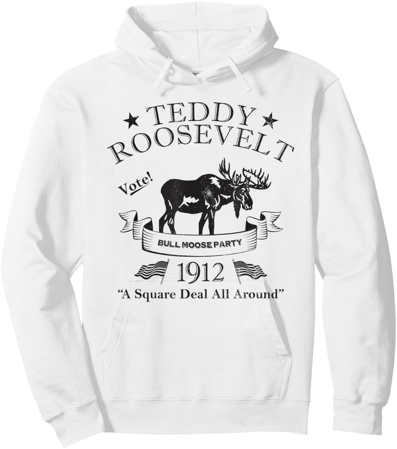 Bull Moose Party Vintage Teddy Roosevelt Campaign Political Small Hoodie - Hoodie | White