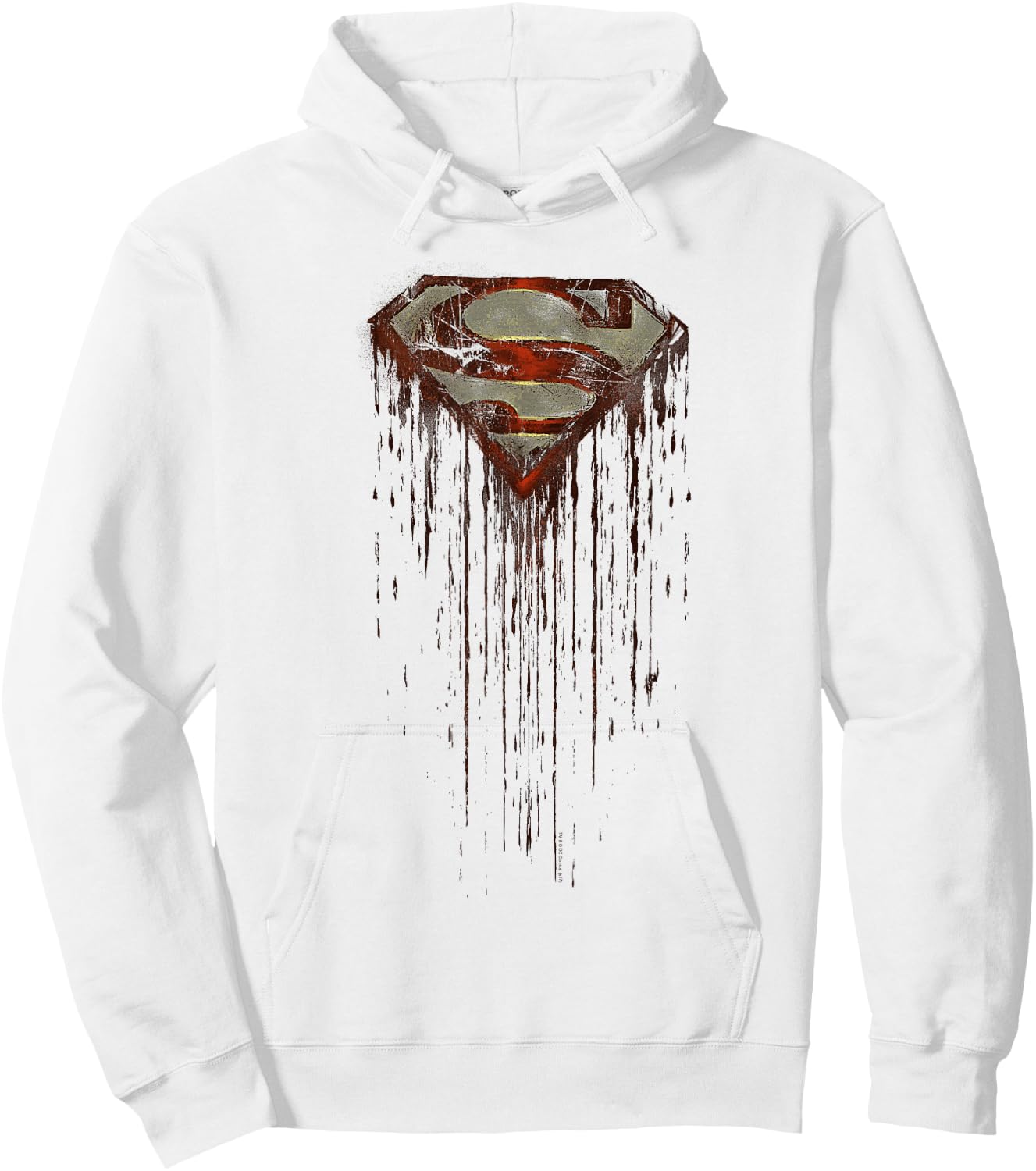 Superman Shield Drip Hoodie - Hoodie | White