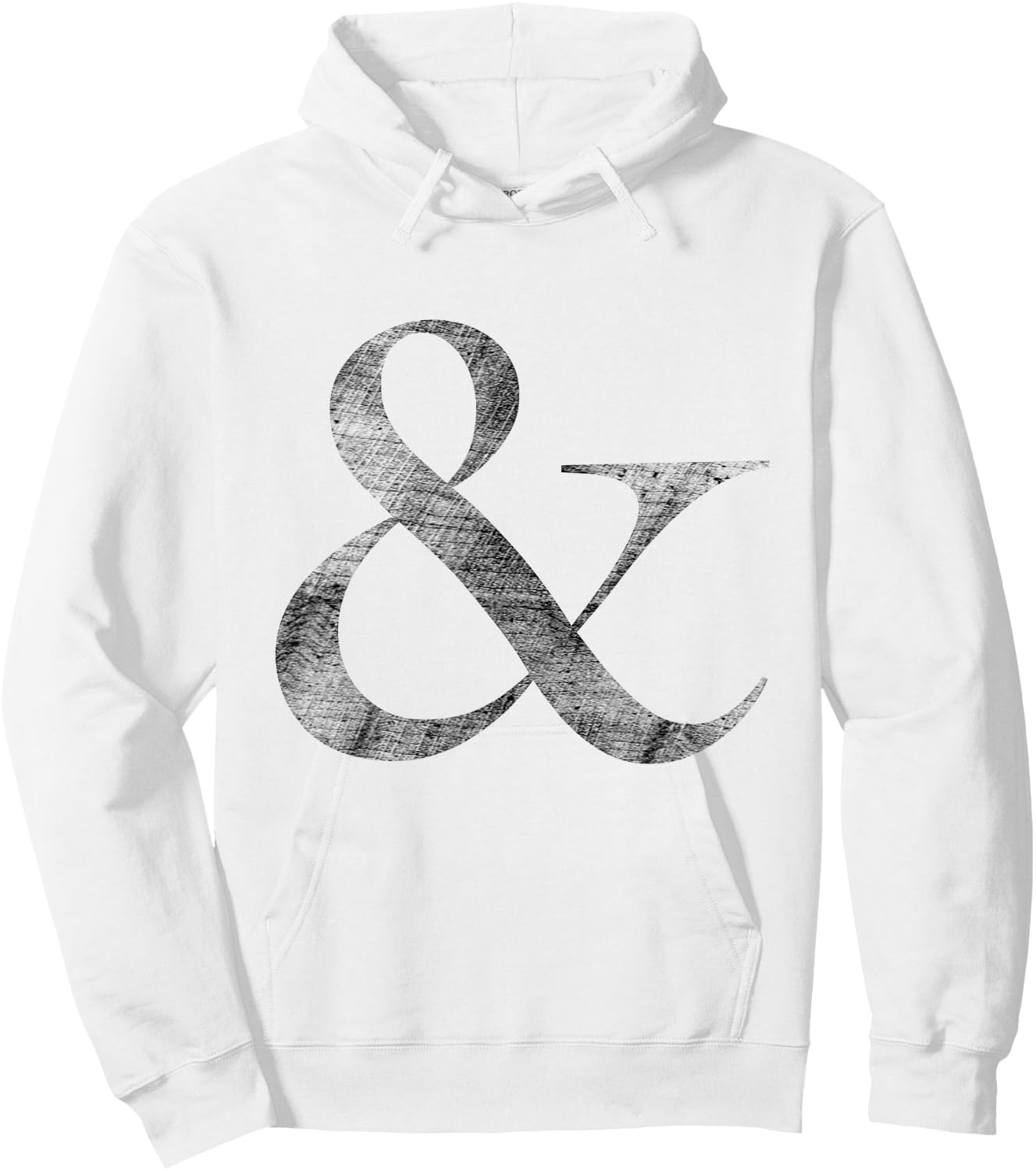 Big Medium Letterpress Style White Ampersand Hoodie - Hoodie | White