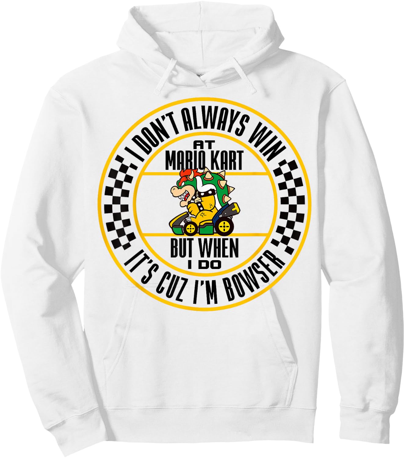 Nintendo Mario Kart Winning As Bowser Graphic Hoodie - Hoodie | White