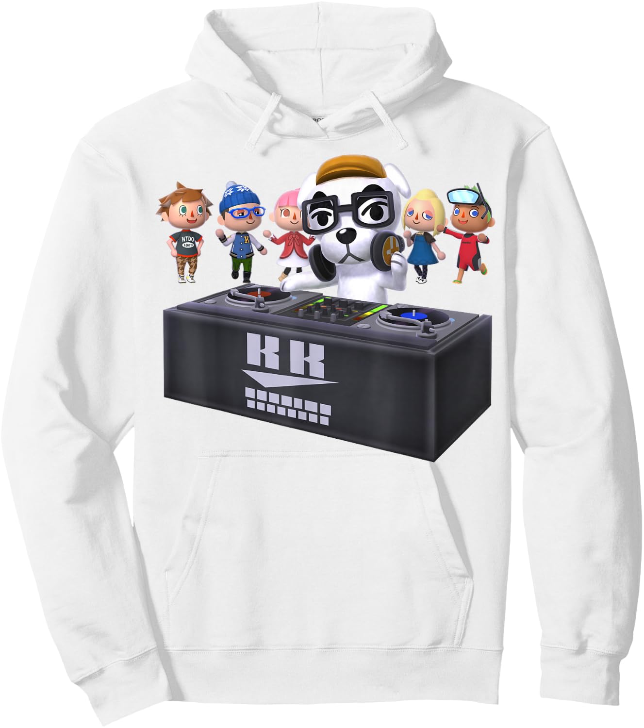 Animal Crossing K.K. Slider DJ Group Shot Graphic Hoodie - Hoodie | White