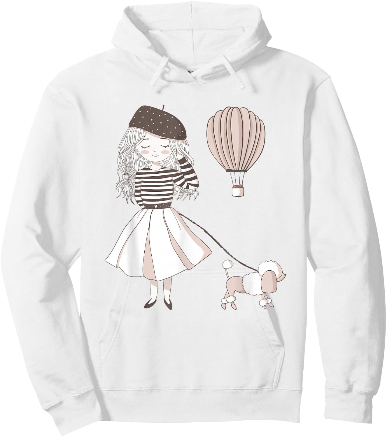 Sassy Southern Charm & Grace | Paris France | Cute French Girl & Poodle Gift Hoodie - Hoodie | White