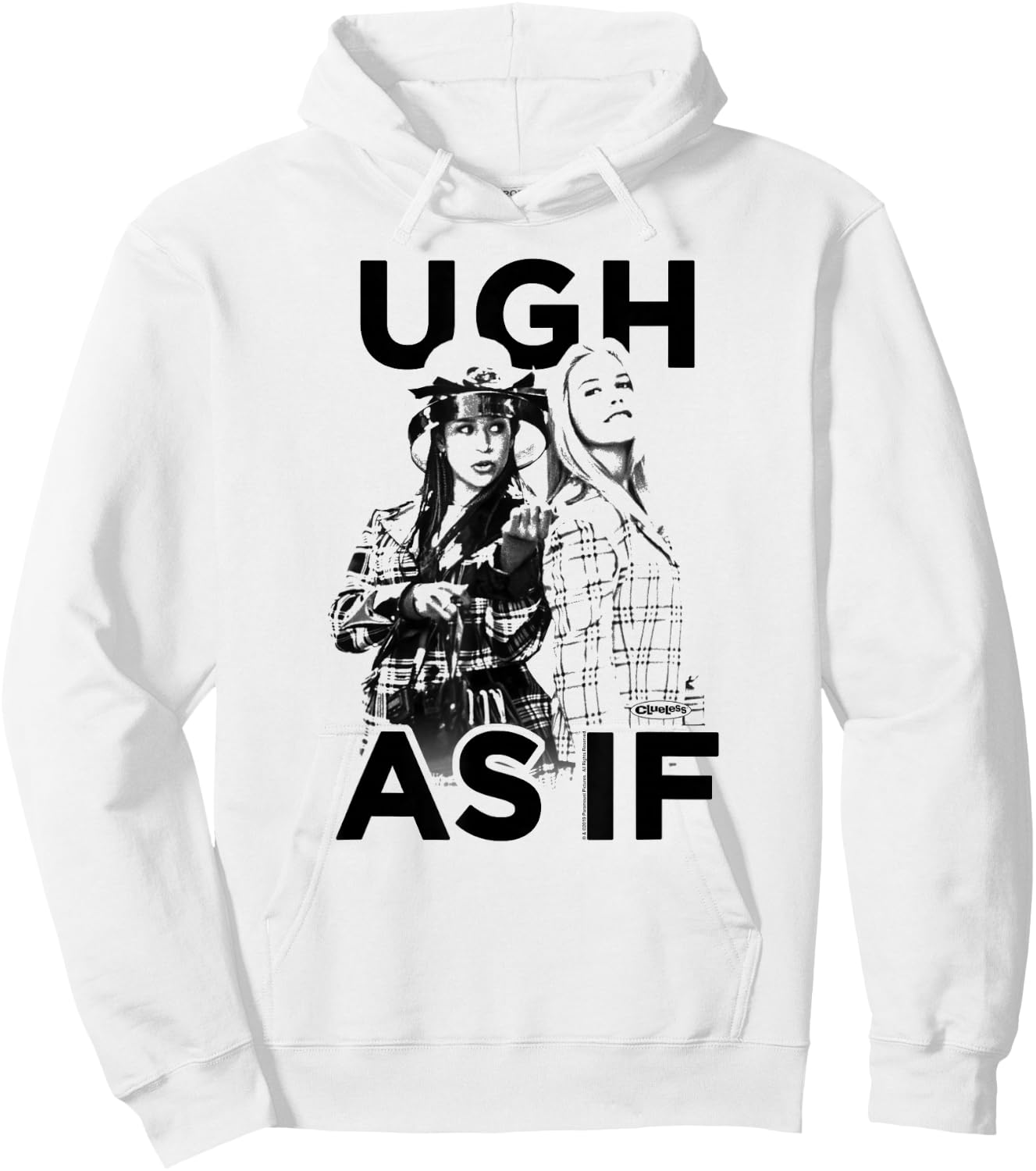 Clueless Ugh As If Girls Clipped Hoodie - Hoodie | White
