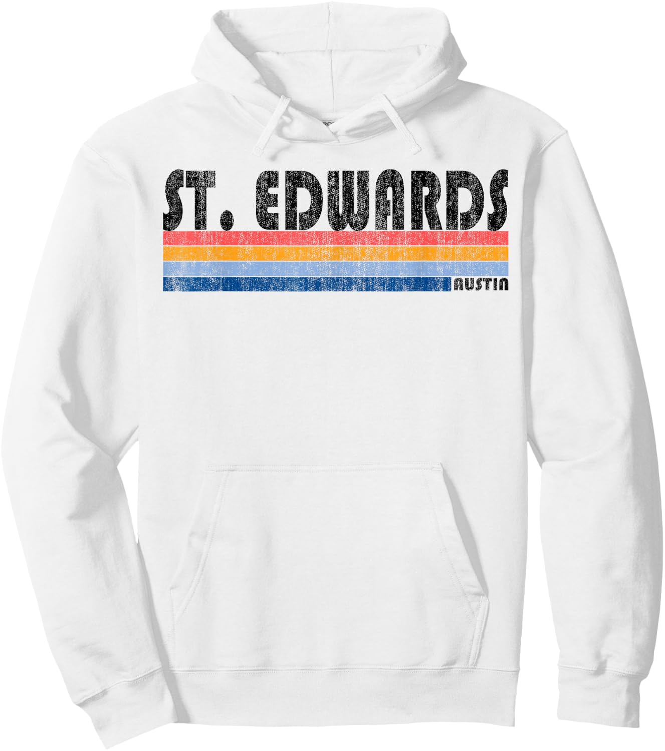 Vintage 1980s Style St. Edwards TX T Shirt Hoodie - Hoodie | White