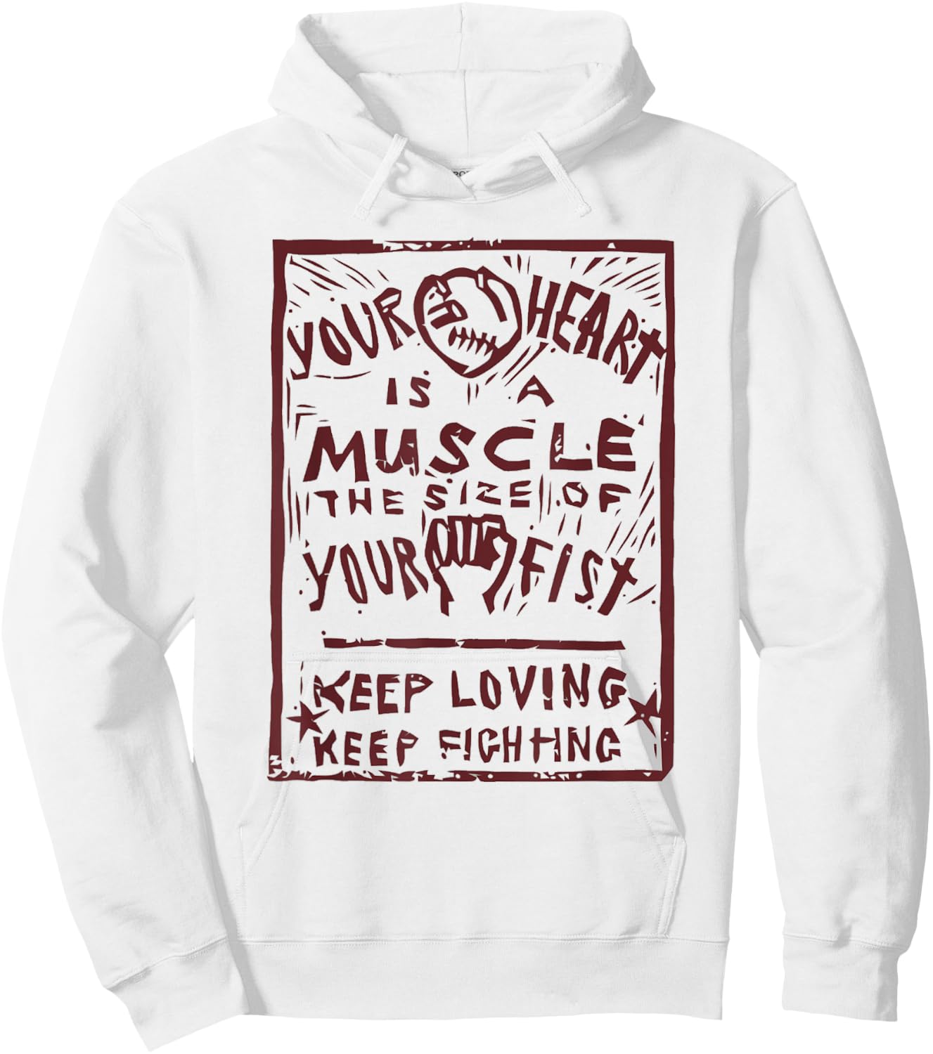 "Your heart is a muscle the size of your fist" Punk Anarchy Hoodie - Hoodie | White