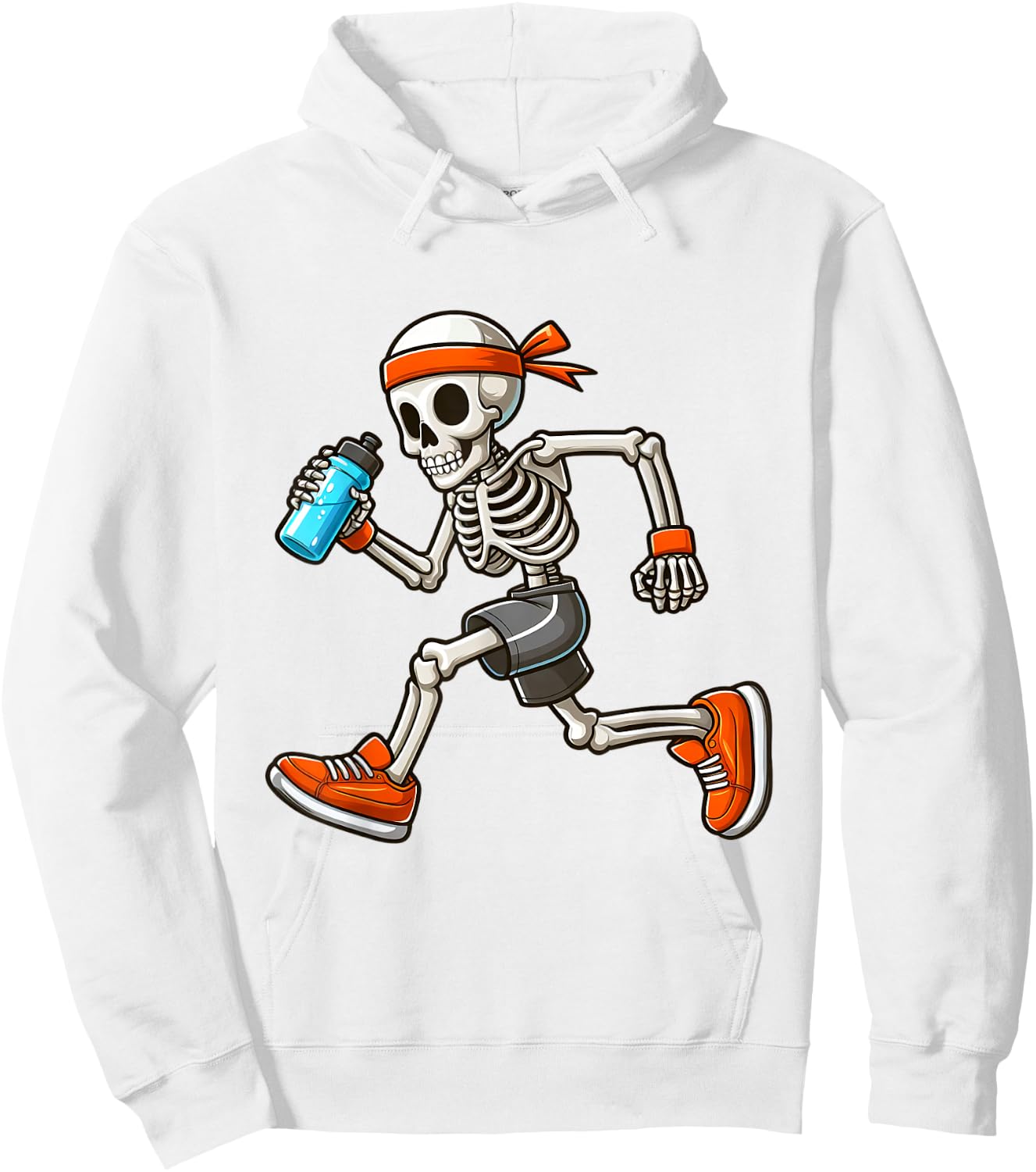 Running Skeleton Halloween Costume Spooky Runners Lover Hoodie - Hoodie | White