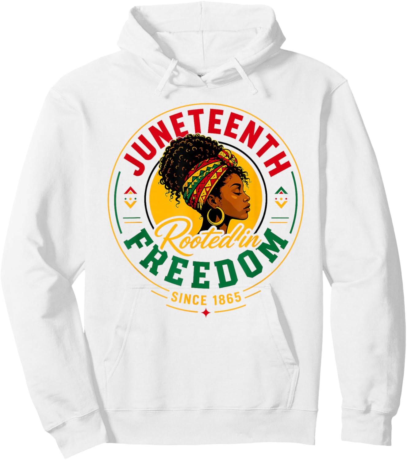 Juneteenth Rooted in Freedom Since 1865 Black Women Afro Hoodie - Hoodie | White