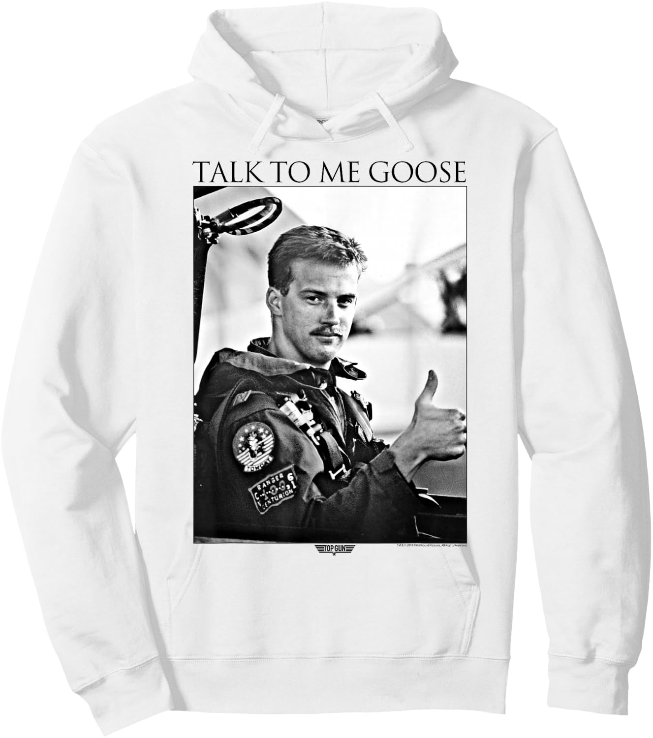 Top Gun Talk to Me Goose Black and White Photo Action Movie Hoodie - Hoodie | White