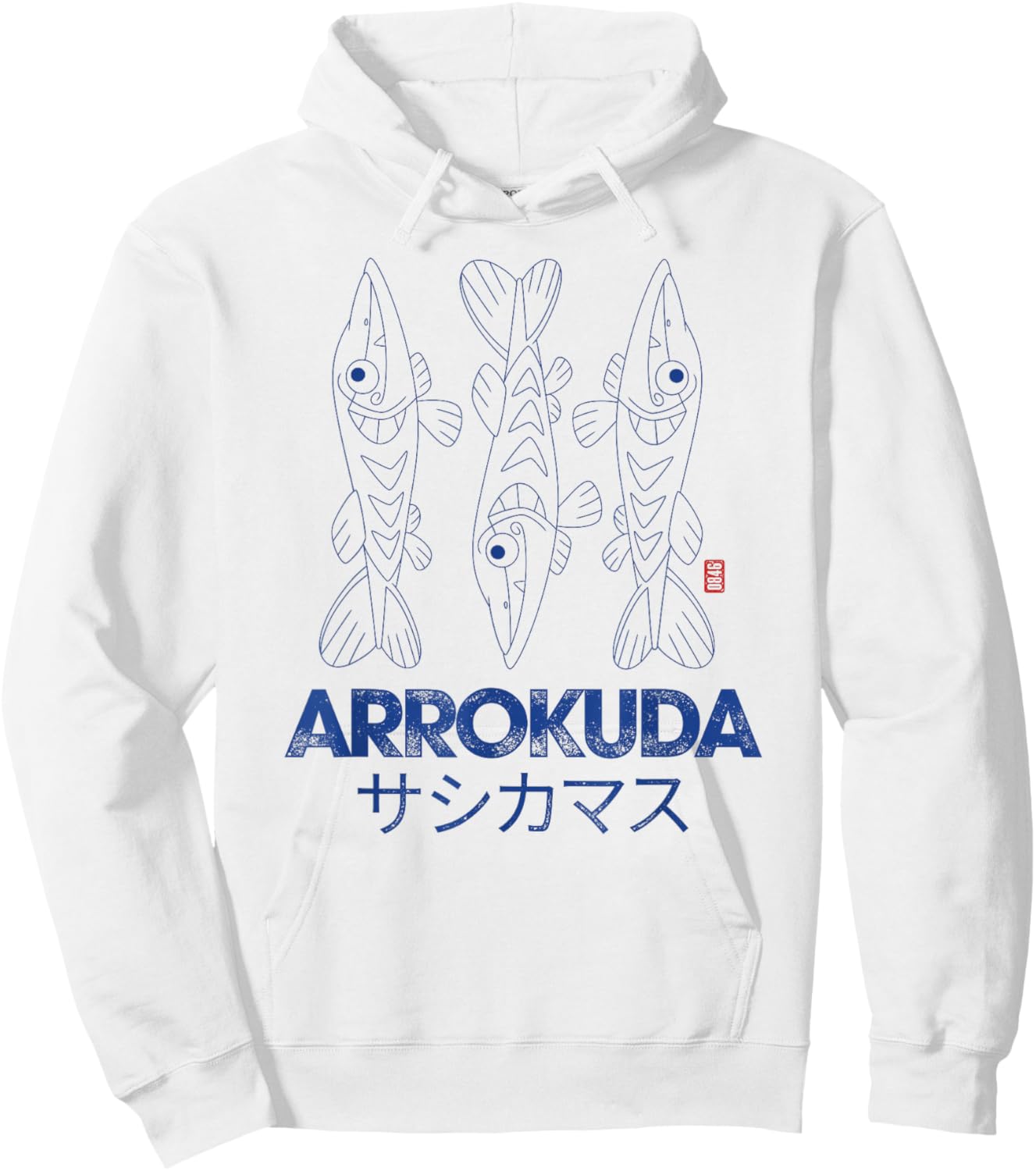 Pokémon Arrokuda Sasikamasu Line Art Distressed Portrait Hoodie - Hoodie | White