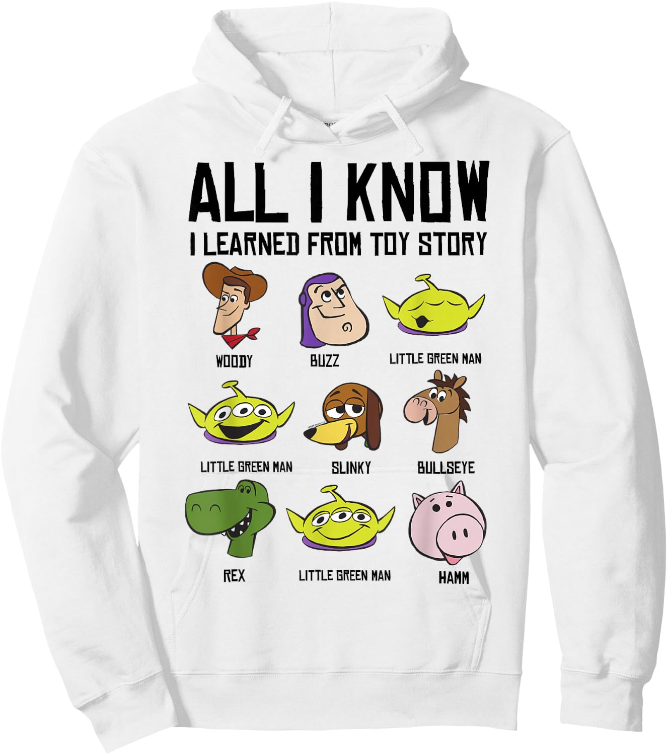 Disney Pixar Toy Story All I Know I Learned From Toy Story Hoodie - Hoodie | White