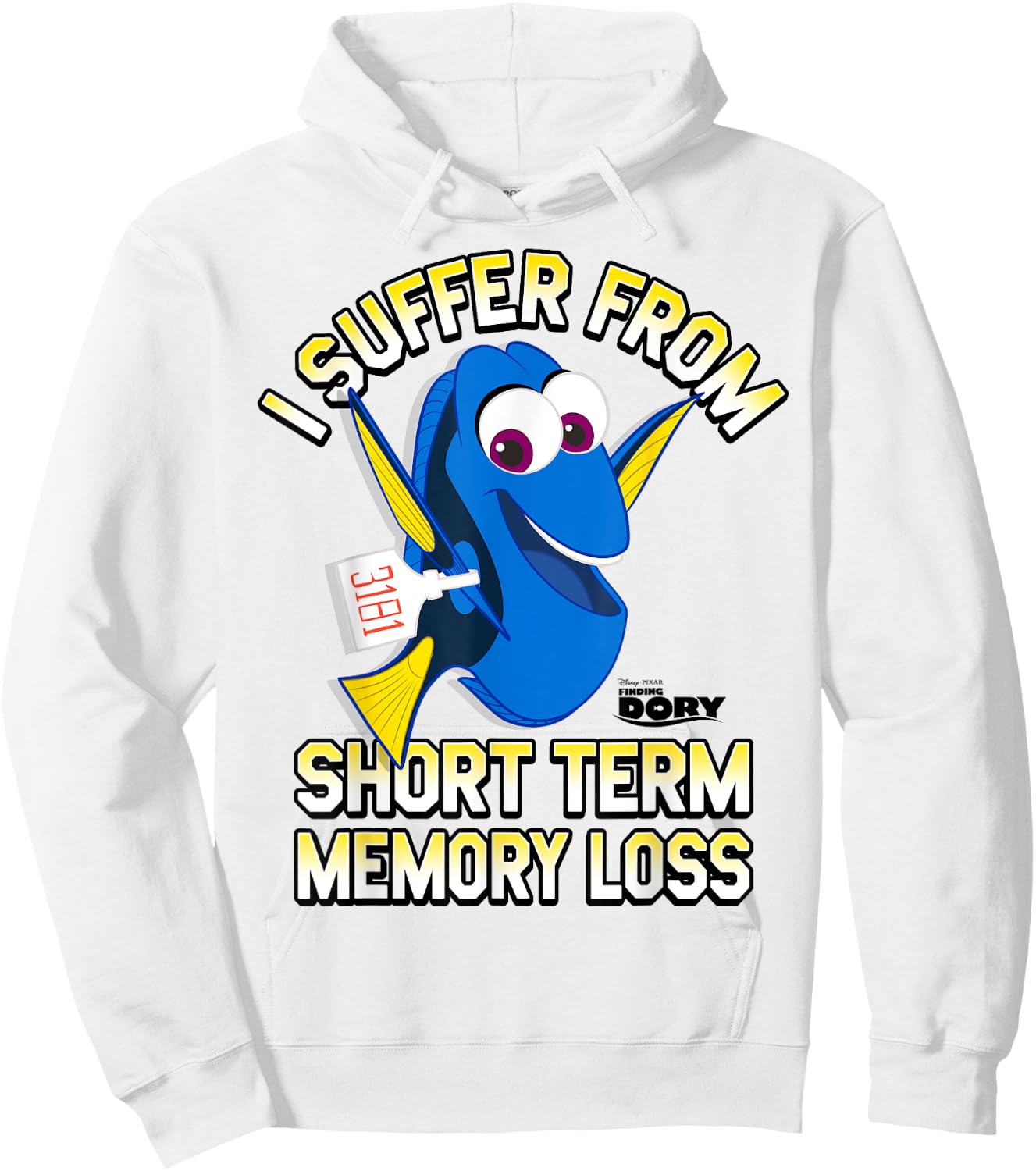 Disney Pixar Finding Dory I Suffer From Memory Loss Logo Hoodie - Hoodie | White
