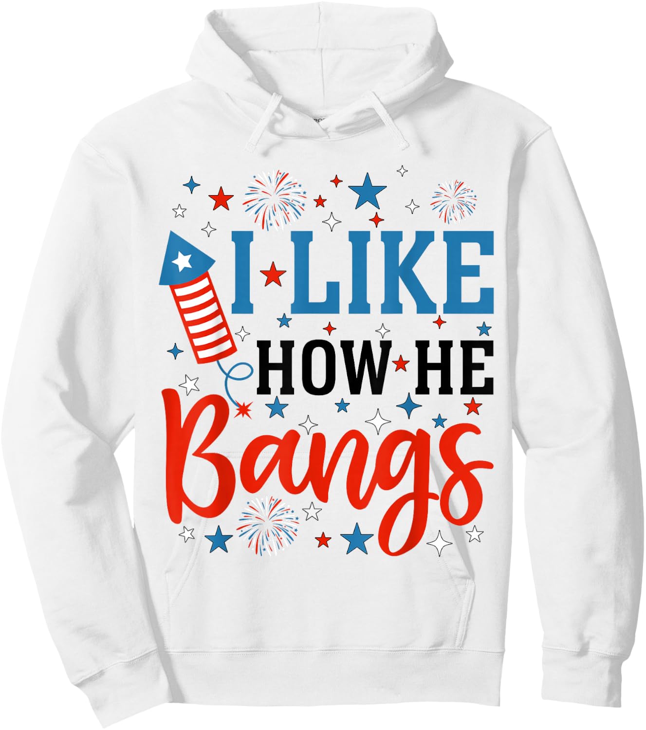 4th of July I Like How He Bangs Couple Matching She Explodes Hoodie - Hoodie | White