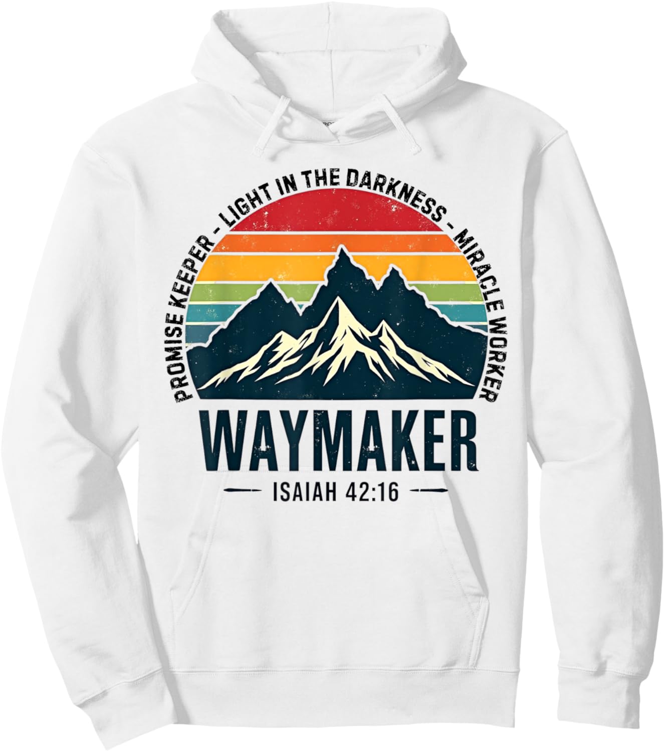 Vintage Waymaker Promise Keeper Miracle Worker Christian Hoodie - Hoodie | White