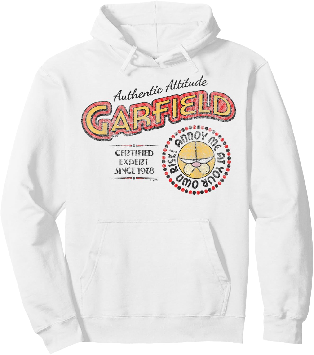 Garfield Authentic Attitude Expert Cartoon Cat Hoodie - Hoodie | White