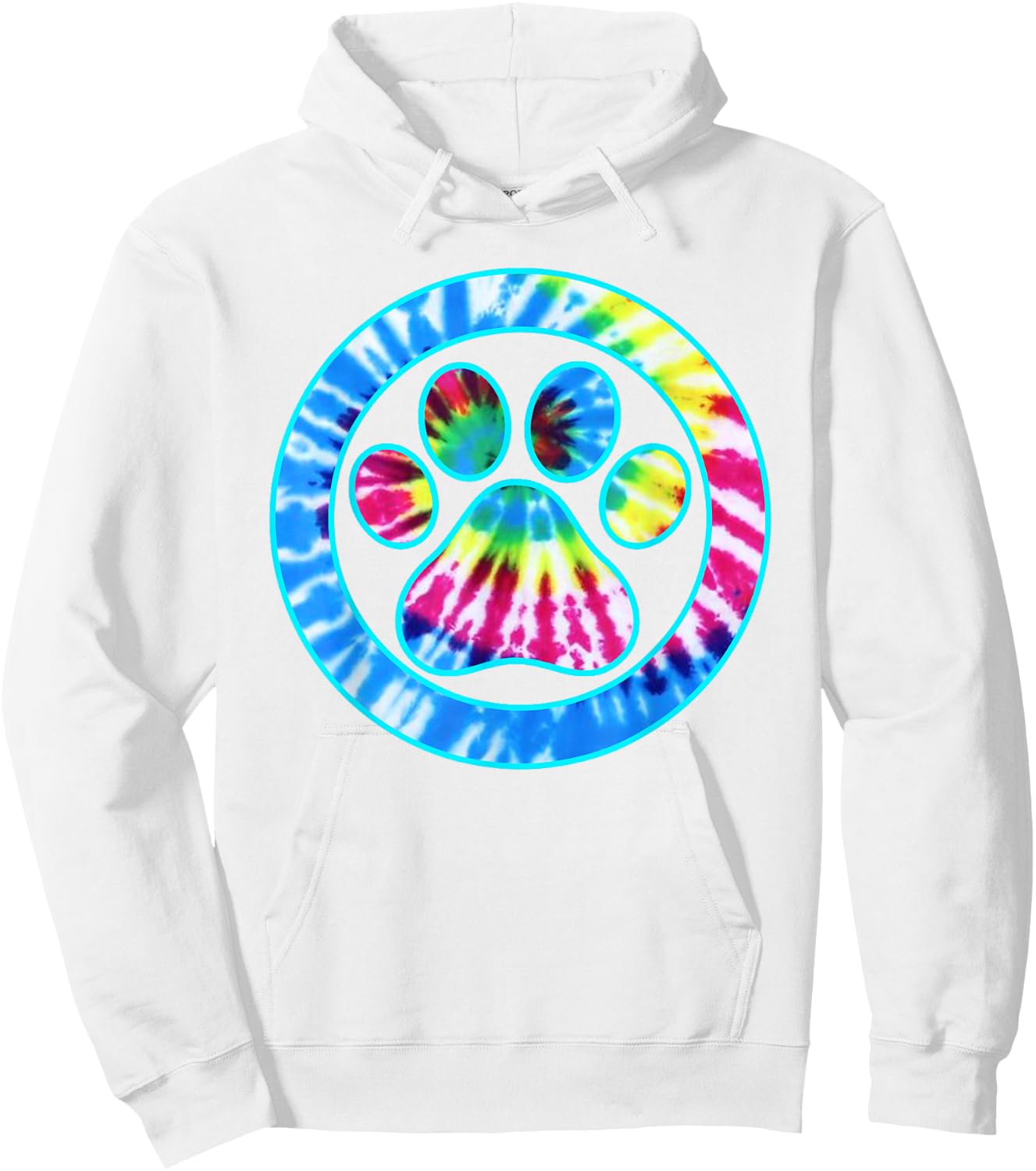 Tie Dye Animal Cat Dog Paw Print | Pet Lover Shirt Gift Hoodie - Hoodie | White