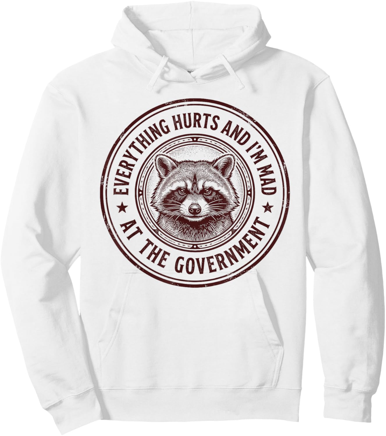 Everything Hurts and Im Mad At The Government Cynical Funny Hoodie - Hoodie | White