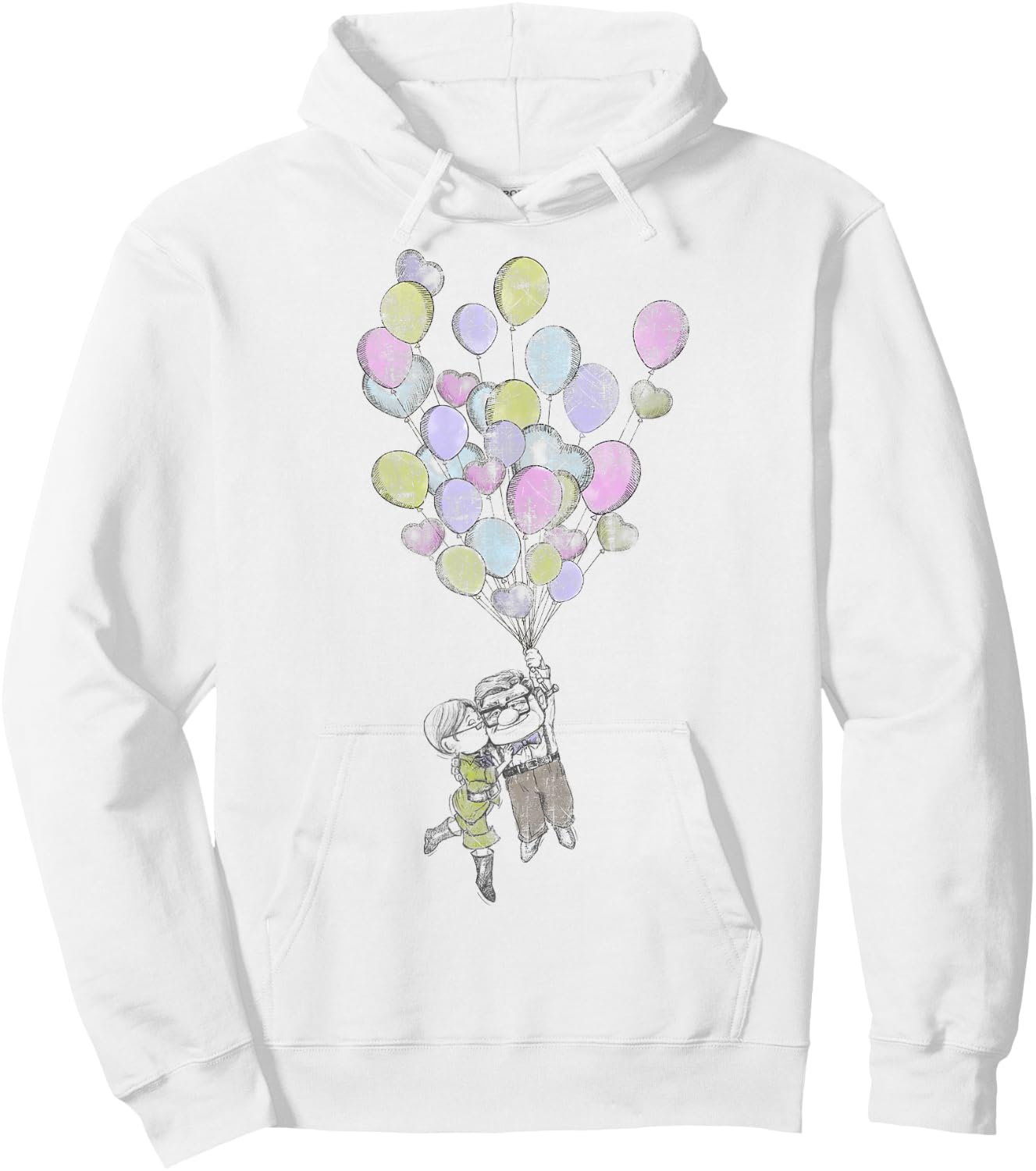 Disney Pixar Up Ellie & Carl Balloons Hoodie - Hoodie | White