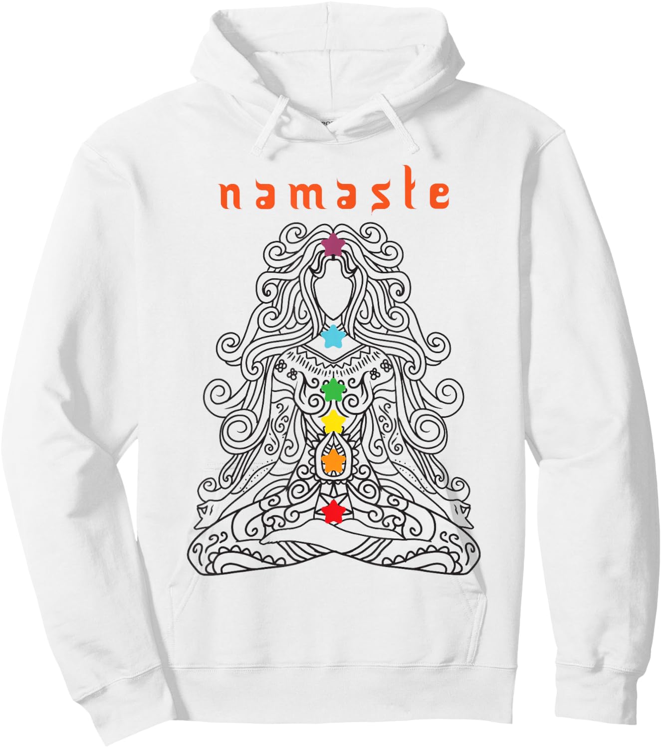 Namaste Design, Yoga Pose with Chakra Awesome Gift Hoodie - Hoodie | White
