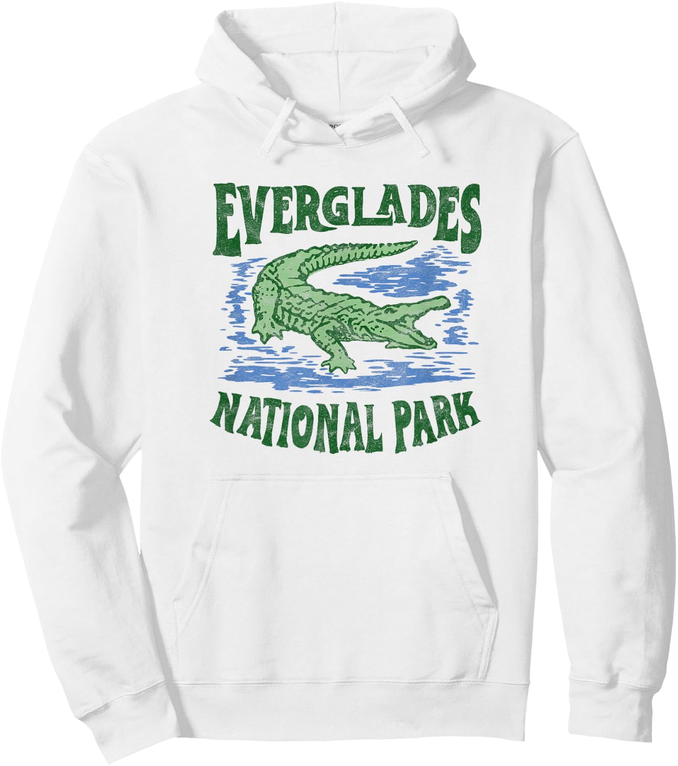 Everglades National Park Florida Retro Alligator Hoodie - Hoodie | White