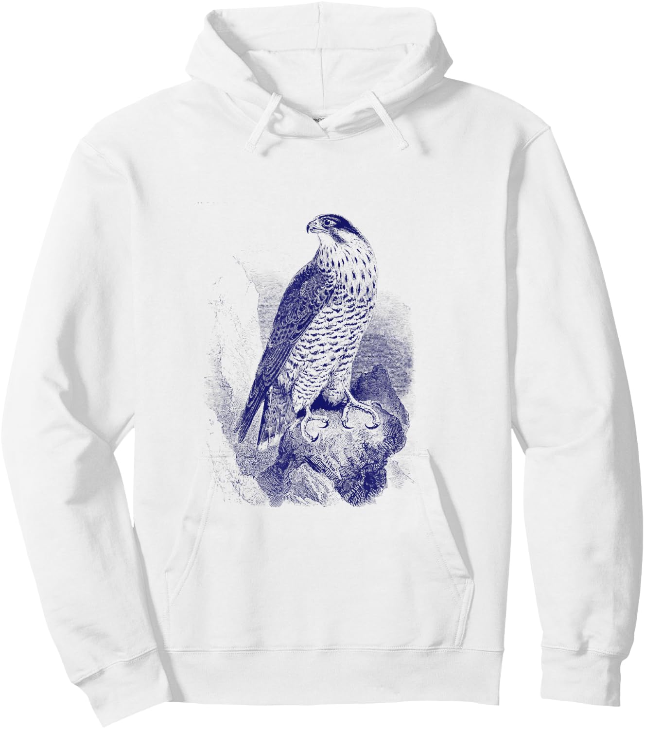 Falcon . Vintage Nature Falcon Bird Hoodie - Hoodie | White