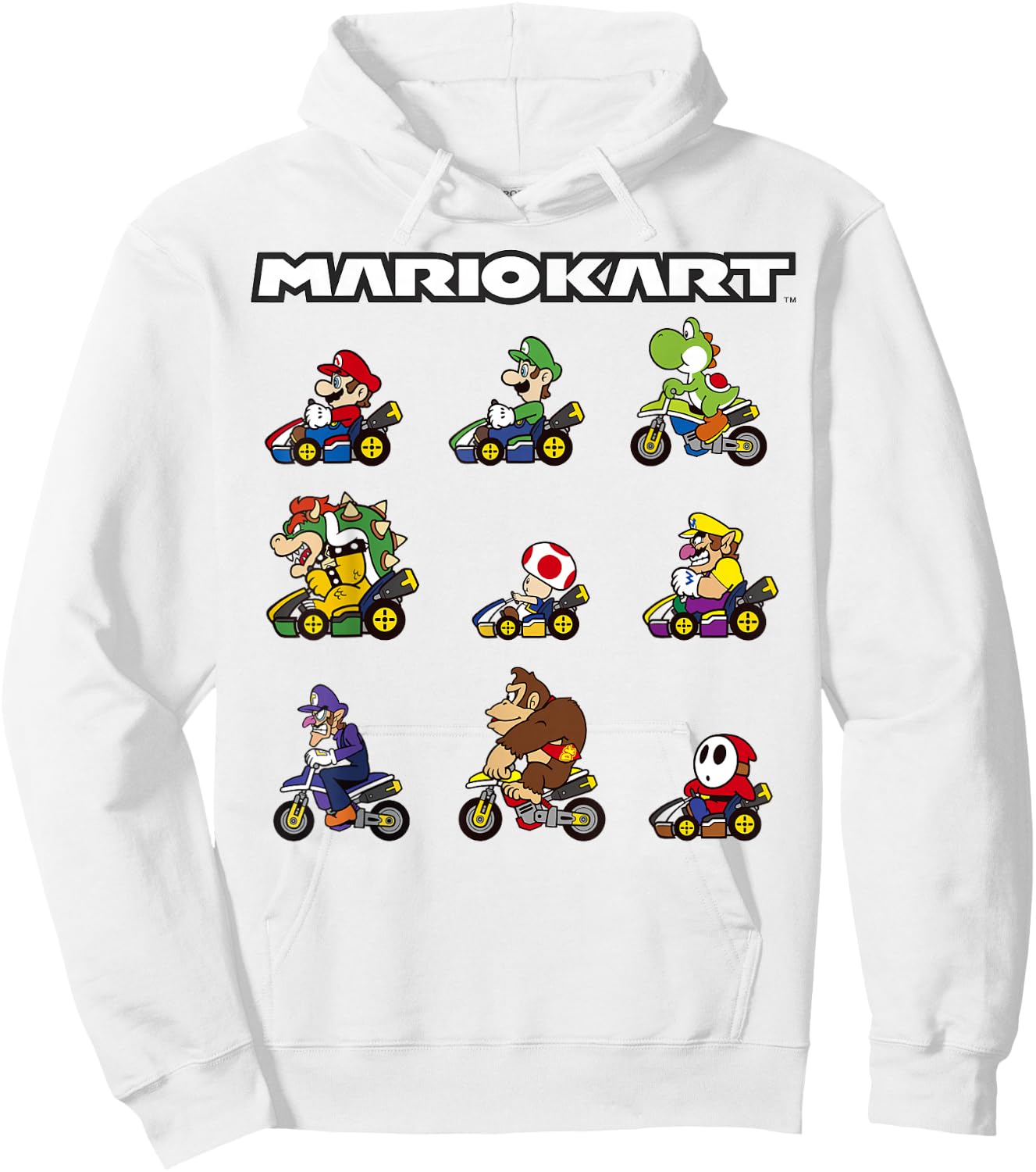 Nintendo Mario Kart Racers Ready Line-Up Graphic Small Hoodie - Hoodie | White