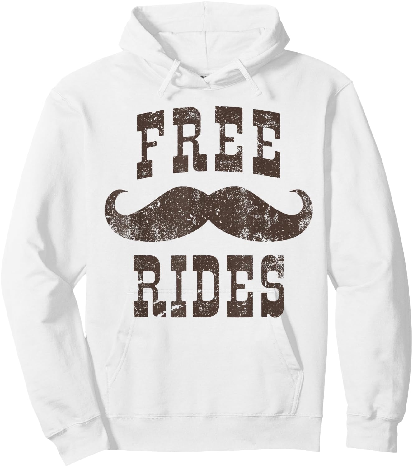 Funny Vintage Moustache Rides Hoodie - Hoodie | White
