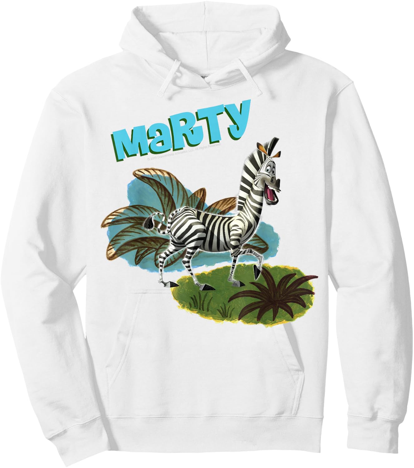 Madagascar Marty Painted Grass Poster Hoodie - Hoodie | White