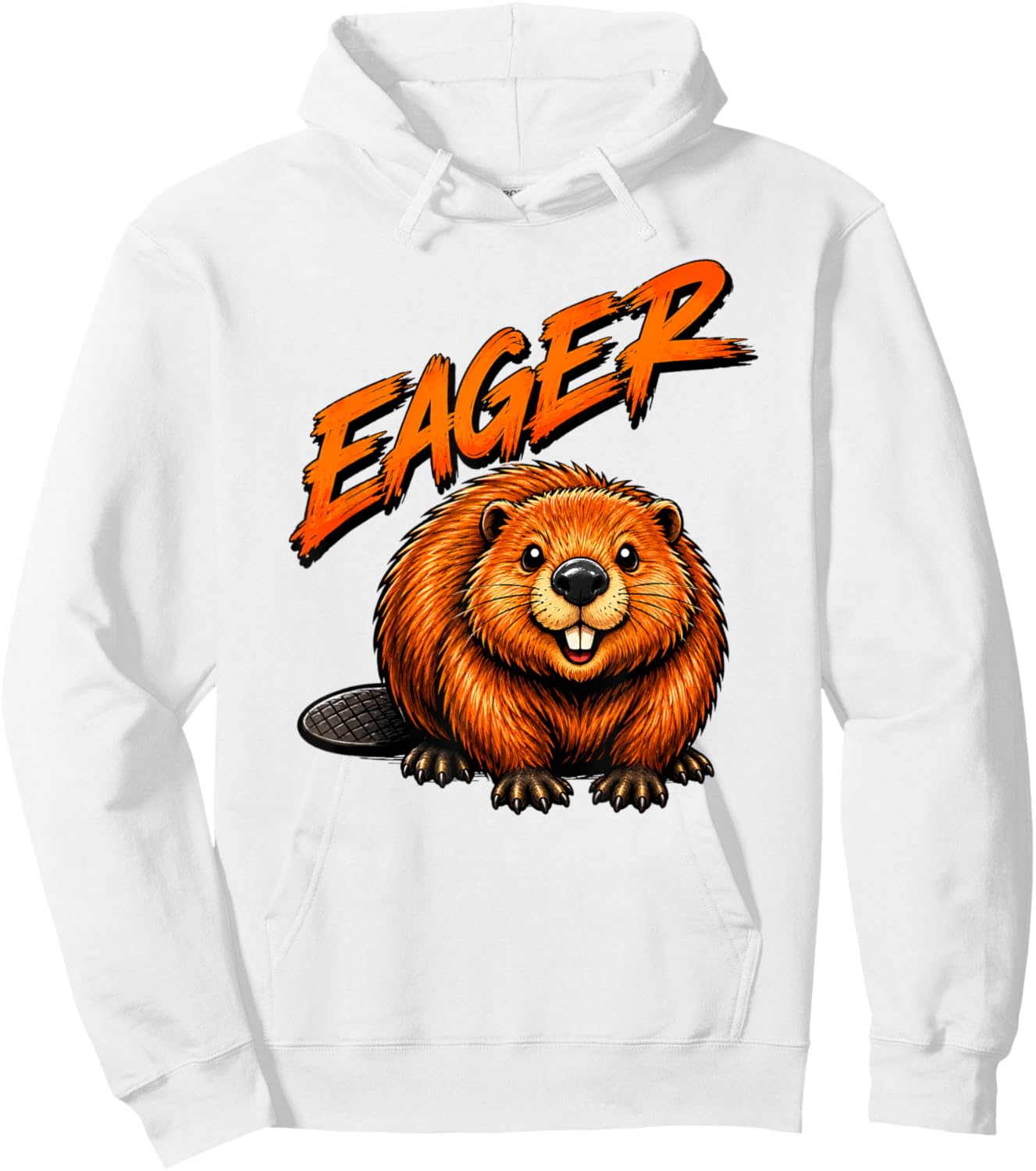 Funny Eager Beaver Animal Pun Wordplay Rodent Lover Humor Hoodie - Hoodie | White