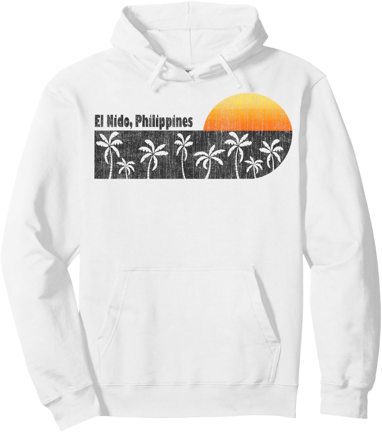 Retro El Nido Philippines Hoodie - Hoodie | White