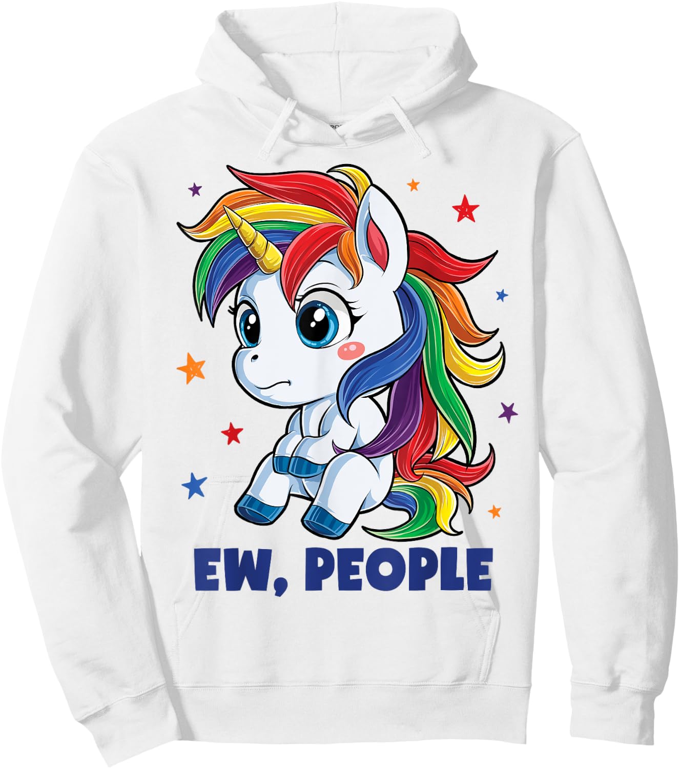 Unicorn Ew People T shirt Girls Funny Rainbow Unicorns Gift Hoodie - Hoodie | White